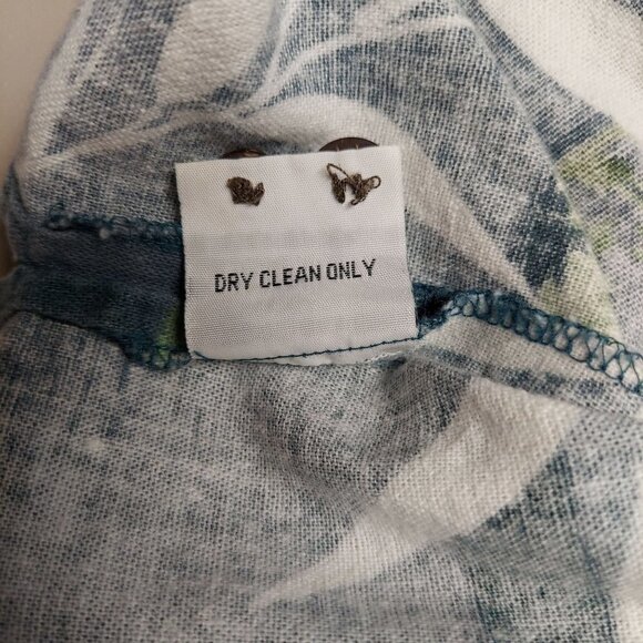 Danielle Men's Linen Blend Gray Hawaiian Island Aloha Button Front Shirt - Picture 9 of 9